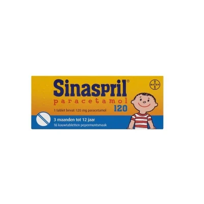 Afbeelding van Sinaspril Paracetamol Kauwtablet 120mg