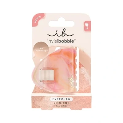 Afbeelding van invisibobble EVERCLAW M Pink Blossom (1 pièce) Pince à cheveux pour femme et fille en rose Grand, n&#039;abîme pas les sans métal recyclable épais Aspect