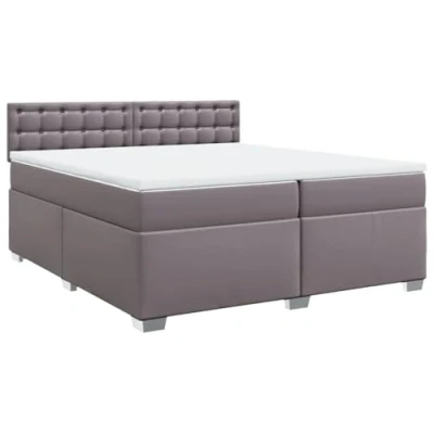 Afbeelding van vidaXL Boxspring met matras kunstleer grijs 200x200 cm