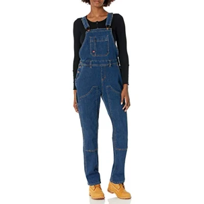 Afbeelding van Dickies Denim Double Front Bib Overalls tuinbroek voor dames, Dark Stone Wash
