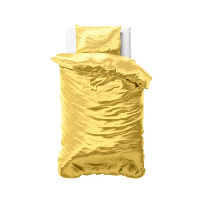 Afbeelding van Dekbedovertrek 1 Persoons 140x200 Sleeptime Satijn Geel