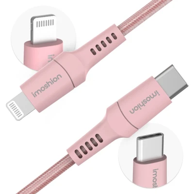 Afbeelding van iMoshion Kabel geschikt voor Lightning naar USB C 1 meter Oplaadkabel iPhone 11/12/13/14 Stevig gevlochten materiaal Roze