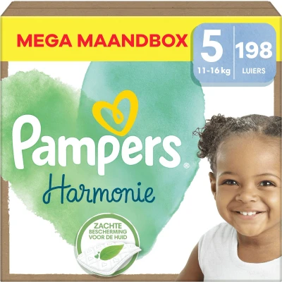 Afbeelding van Pampers Harmonie Maat 5 Mega Maandbox 198 stuks 11/16 KG