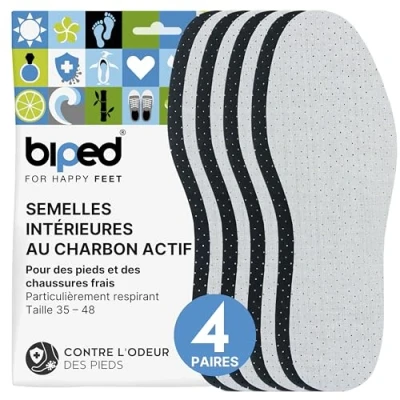 Afbeelding van biped 5 paar actieve kool inlegzolen met latex vulling Voor temperatuurregulering en hygiënisch frisse schoenen voeten z2727 (36)