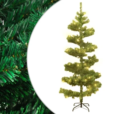 Afbeelding van Kunstkerstboom met verlichting en standaard 150 cm PVC groen