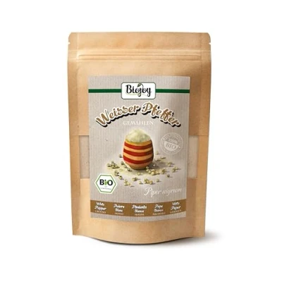 Afbeelding van Biojoy Gemalen biologische witte peper (250 g), natuurlijk en zonder toevoegingen (Piper nigrum L.)