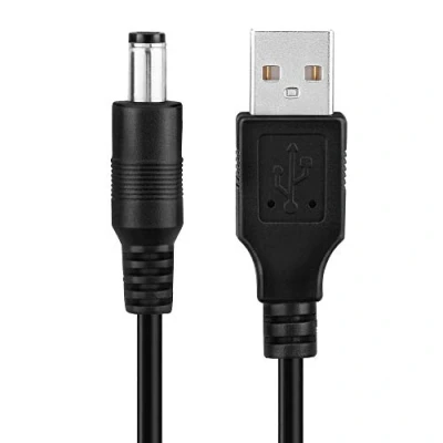 Afbeelding van conecto CC20035 laagspanning oplaadkabel USB A stekker naar DC 5,5 x 2,1 mm 0,60 m zwart