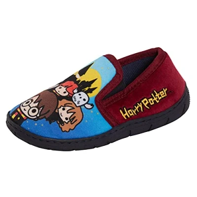 Afbeelding van Harry Potter Chibi pantoffels voor jongens en meisjes Hogwarts huisschoenen, indoor slippers, Bordeaux