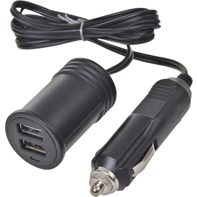 Afbeelding van Pro Plus Verlengkabel 1 meter met USB lader 2 weg 12 en 24 Volt