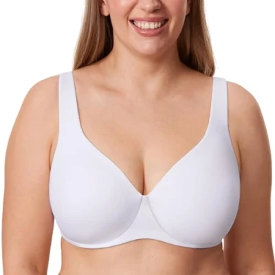 Afbeelding van DELIMIRA Dames Plus Size Naadloze Minimizer BH, Wit., 110C