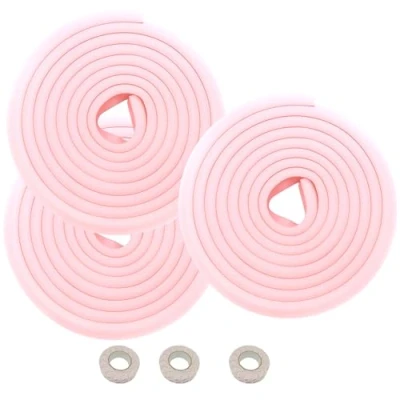 Afbeelding van HIMRY 15 m L vormige randbescherming schuimrubberen kinderbeveiliging beschermband extra dikke randen 3 x 5 roze KXD7000