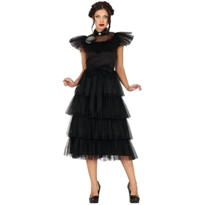 Afbeelding van Fiestas Guirca Thursday Night Queen L Wednesday Addams kostuum jurk Halloween voor kinderen meisjes