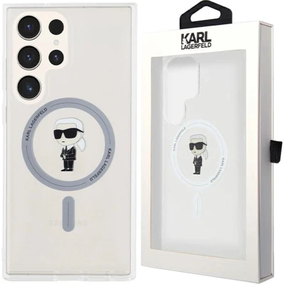 Afbeelding van Karl Lagerfeld IML Ikonik MagSafe hoesje voor Samsung Galaxy S24 Ultra transparant