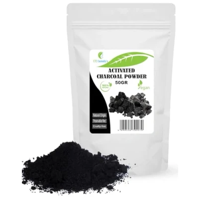 Afbeelding van Geactiveerde koolpoeder 25/50 g gebruik in maskers, lichaamspakkingen, scrubs, exfoliërende formuleringen, zeepkleurstof, make upformuleringen als mascara (50 gr)