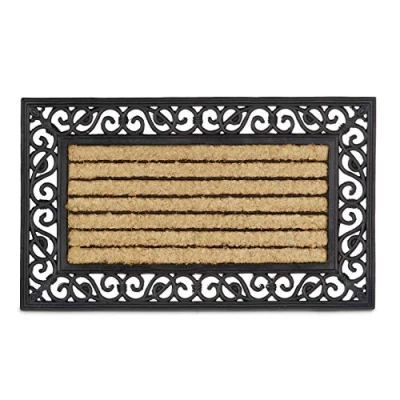 Afbeelding van Relaxdays deurmat kokos 75x45 kokosmat antislip buiten en binnen schoonloopmat