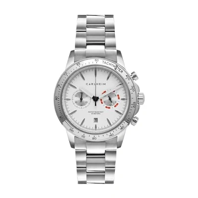 Afbeelding van Carlheim Racing Aksel 40MM Chronograaf, Heren, Maat: One Size, silver coloured white