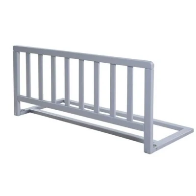 Image de Barrière de lit en bois 90 cm Protection Anti Chute pour bébés et enfants Gris