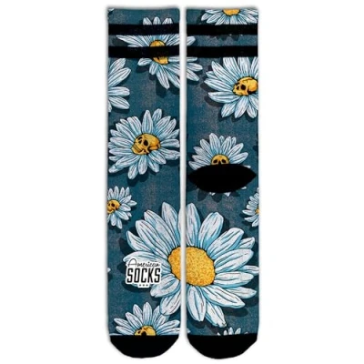 Afbeelding van American Socks Halfhoge sportsokken voor dames en heren, crossfit, padelsokken, hardlopen, fietsen, skatesokken., Madeliefjes