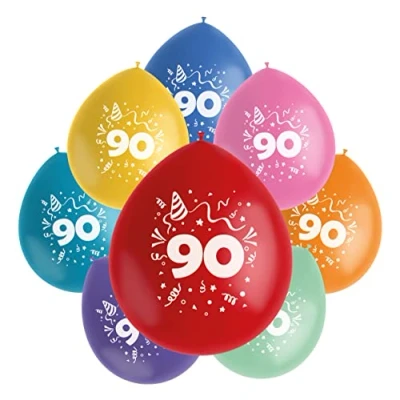 Afbeelding van Folat Ballonnen Color Pop 90 Jaar 23 cm 8 stuks