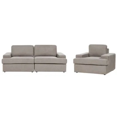 Afbeelding van Beliani ALLA Bankenset 4 zits Taupe Polyester