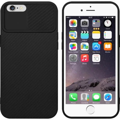 Afbeelding van Cadorabo Hoesje geschikt voor Apple iPhone 6 PLUS / 6S in Bonbon Zwart Beschermhoes van flexibel TPU silicone Case Cover en met camerabescherming