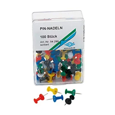 Afbeelding van Wedo 100 stuks Diabolo punaises lengte 2,3 cm kopdiameter 9 mm naaldlengte 1,1 54299