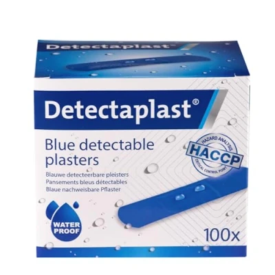 Image de pansement bleu detectable Detectaplast Universal, pansements resistants à l&#039;eau et aux saletés, safety first cuisine alimentaire, 19 x 72 mm, 100 pièces