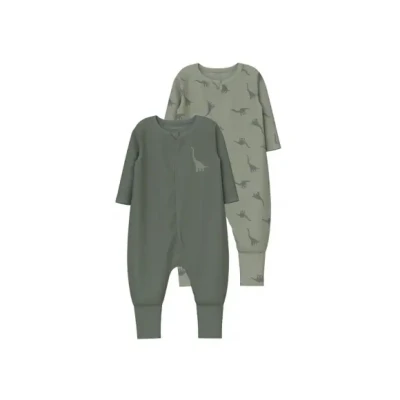 Afbeelding van NAME IT NBMNIGHTSUIT 2P ZIP FF GREEN DINO NOOS Jongens Pyjama Maat 74