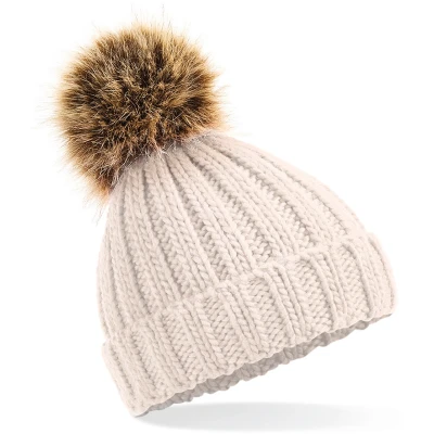 Afbeelding van Beechfield pom beanie B412 Oatmeal