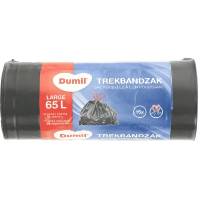 Afbeelding van Dumil Trekbandzakken 65 Liter 15 stuks