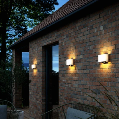 Afbeelding van Piola LED buitenwandlamp op zonne energie, wit, met sensor