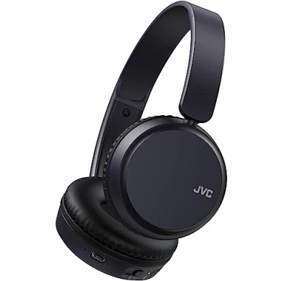 Afbeelding van JVC Draadloze on ear hoofdtelefoon, 3 geluidsmodi (laag/helder/normaal), 35 uur batterijduur, licht, draaibare en platte opvouwbare structuur, multipoint verbinding, Bluetooth, HA Z37W A (blauw)