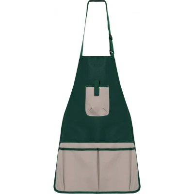 Afbeelding van WK. Designed To Work Duurzaam waterdichte uniseks tuinschort WK840 Bottle Green / Beige