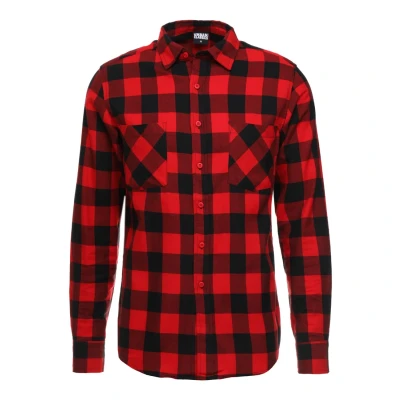 Afbeelding van Urban Classics Checked Overhemd, Heren, Maat: Small, Black/red