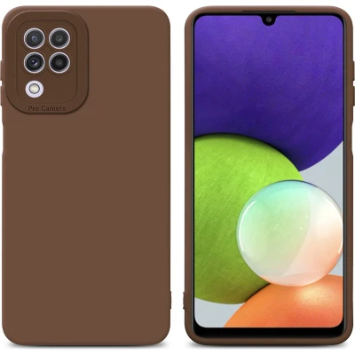 Afbeelding van Cadorabo Hoesje geschikt voor Samsung Galaxy A22 4G in Fluid BRUIN Beschermhoes gemaakt van flexibel TPU silicone Cover Case