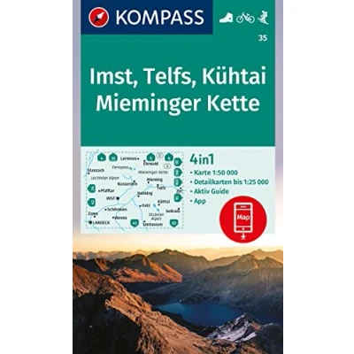 Afbeelding van KOMPASS Wanderkarte 35 Imst, Telfs, Kühtai, Mieminger Kette 1:50.000