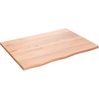 Afbeelding van Wastafelblad 80x60x2 behandeld massief hout lichtbruin