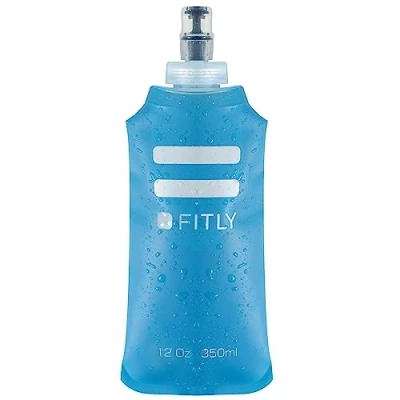 Afbeelding van FITLY zachte fles van 350 ml, krimpt als je een waterfles drinkt voor hydratatie onderweg, opvouwbare hardlopen, wandelen, fietsen