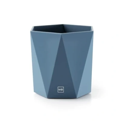 Image de Miquelrius Porte stylos de bureau, Organiseur bureau au design doux toucher, Structure robuste, Idéal pour Le ou l&#039;étude, Rangement fournitures, Bleu