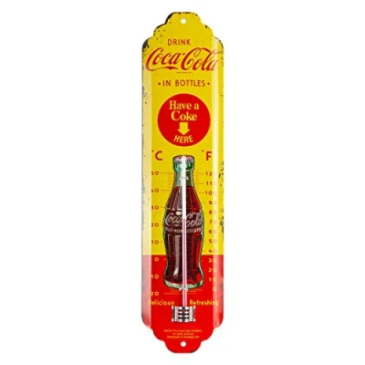 Afbeelding van TFA Dostmann NOSTALGIC ART Coca Cola Thermometer Geel, Rood