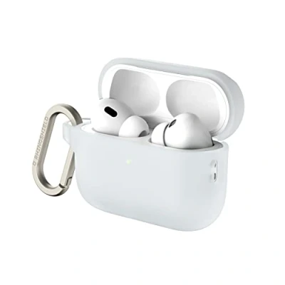 Afbeelding van RHINOSHIELD AirPods hoes met karabijnhaak, compatibel Apple [AirPods Pro 2], valbescherming, krasbestendig, draadloos opladen, transparant,