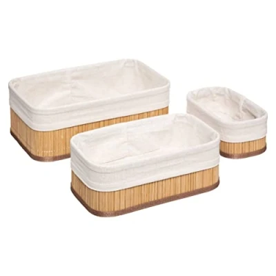 Afbeelding van Five® Set van 3 bamboe broodmanden broodmand brood opbergen ontbijt