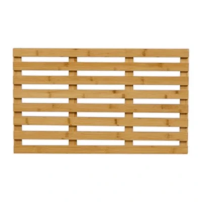 Afbeelding van Relaxdays badmat bamboe 66 x 40 cm antislip rubberen voetjes sneldrogend