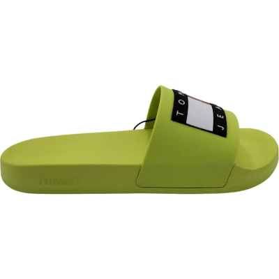 Afbeelding van Tommy Jeans FLAG POOL Slide Badslippers, Dames, Maat: 38, Light citrus Kunststof