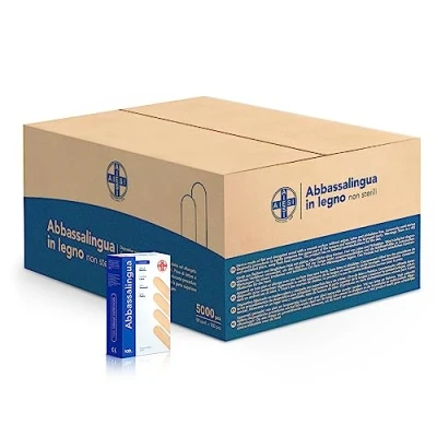 Image de AIESI® Abaisse langue en bois jetable NON STERILE (Paquet de 5000 pièces)