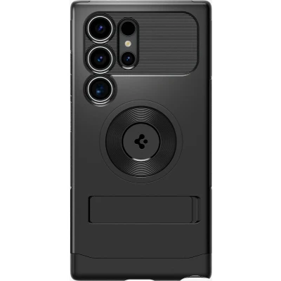 Afbeelding van Spigen Slim Armor MagFit Hoesje Geschikt voor Samsung Galaxy S24 Ultra Back Cover Compatibel met MagSafe Standaard Air Cushion technologie Zwart