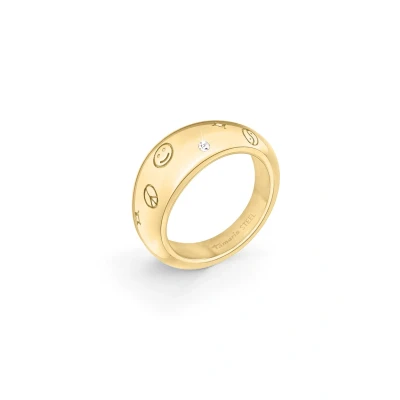 Afbeelding van Tamaris Ring TJ 0356 R 52 goud, roestvrij staal, glassteen, glassteen
