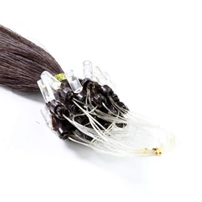 Afbeelding van 25 x 1 g haarverlenging met koude lussen, 40 cm, kleur #2, donker chocolade, glad