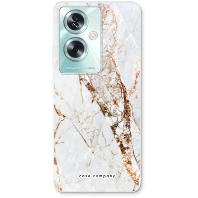 Afbeelding van Case Company® hoesje geschikt voor Oppo A79 Goud marmer Soft Cover Telefoonhoesje Bescherming aan alle Kanten en Schermrand