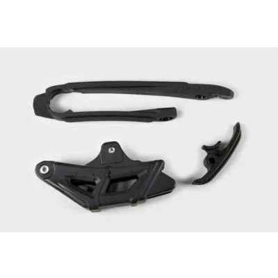 Afbeelding van UFO PLAST Set met ketting + hoofdband / geleiderail swingarm Chain Cursor zwart/zwart compatibel KTM EXC 2012 tot 2021 F